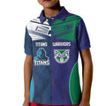 Custom Warriors-Titans Kid Polo Shirt Together Sporty Style White Style