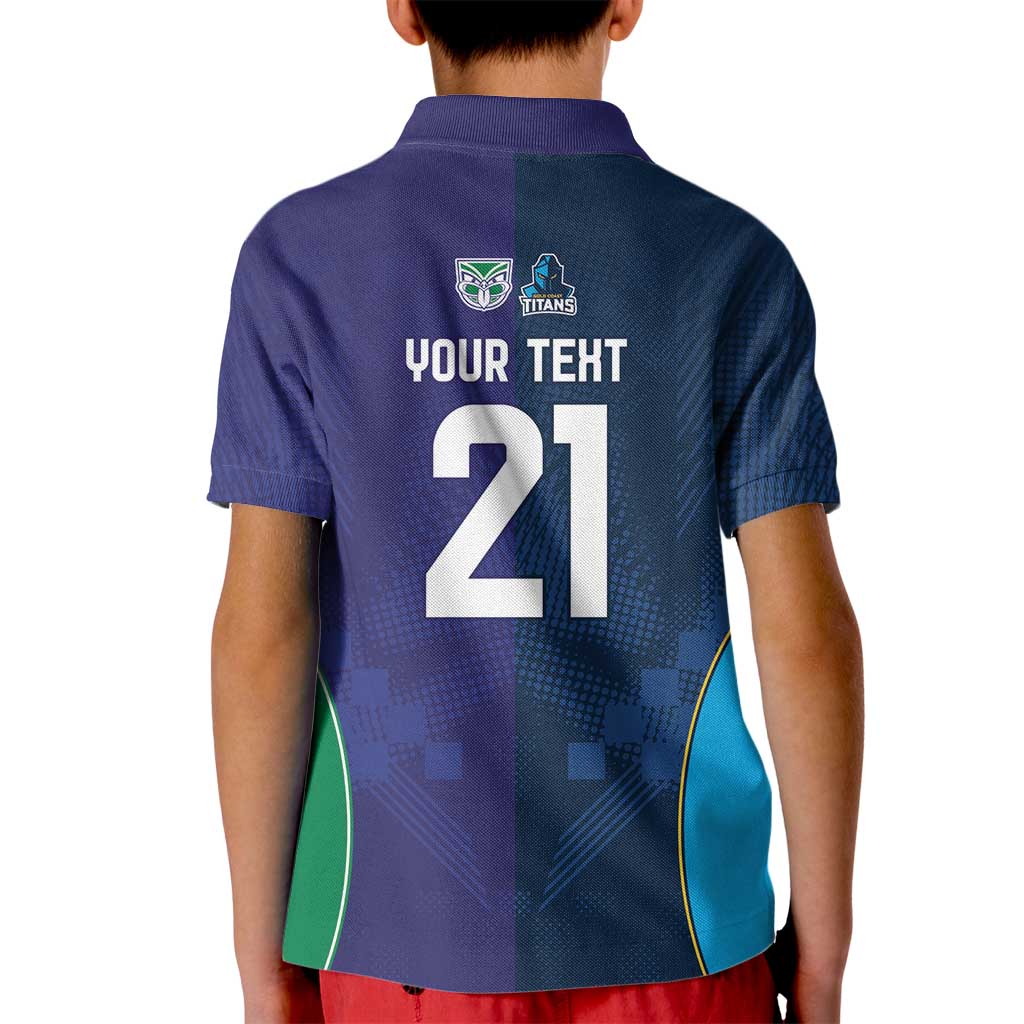 Custom Warriors-Titans Kid Polo Shirt Together Sporty Style White Style