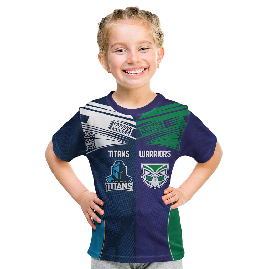 Custom Warriors-Titans Kid T Shirt Together Sporty Style White Style