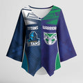 Custom Warriors-Titans Kimono Sleeve Blouse Together Sporty Style White Style