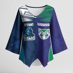 Custom Warriors-Titans Kimono Sleeve Blouse Together Sporty Style White Style