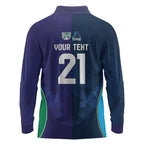 Custom Warriors-Titans Long Sleeve Polo Shirt Together Sporty Style White Style
