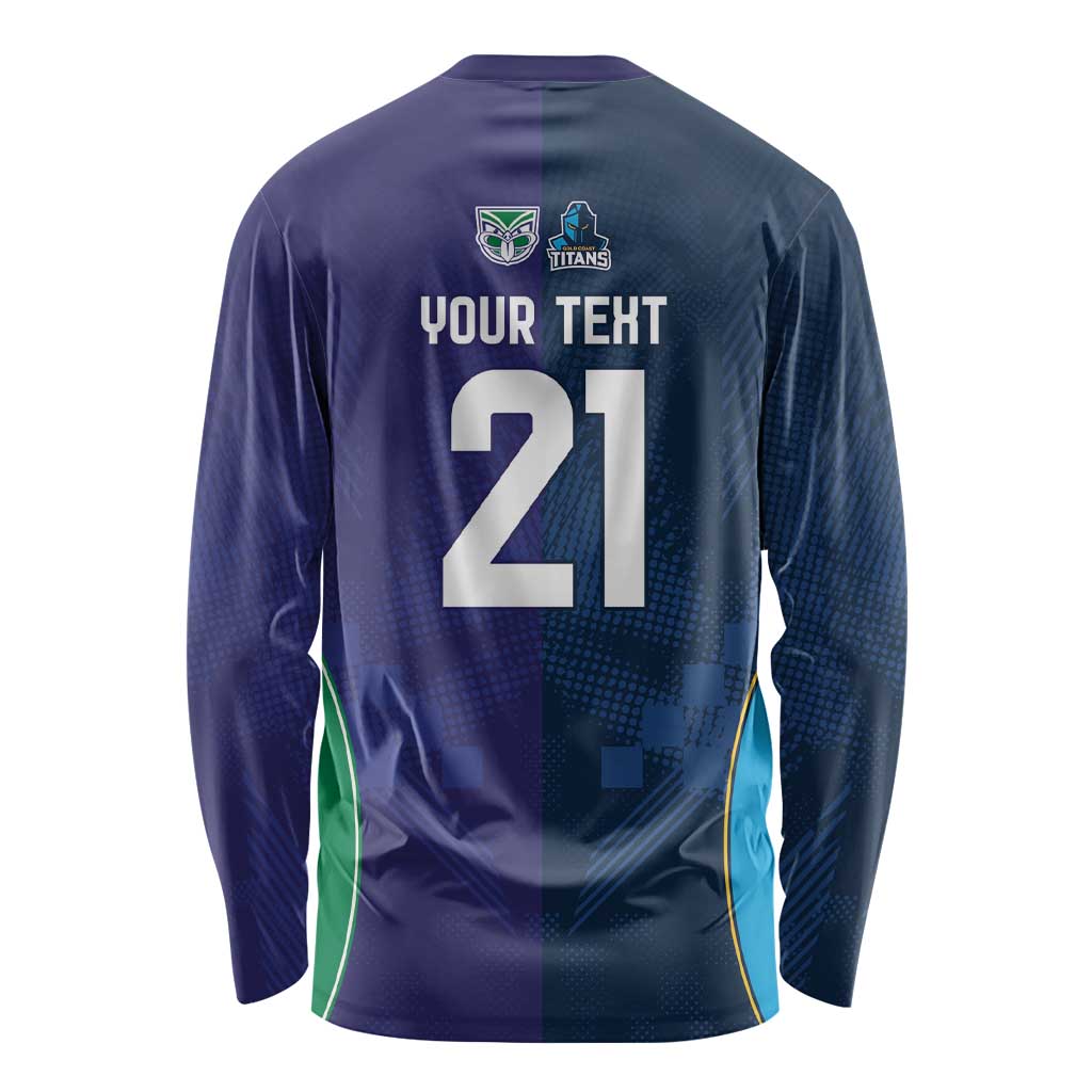 Custom Warriors-Titans Long Sleeve Shirt Together Sporty Style White Style