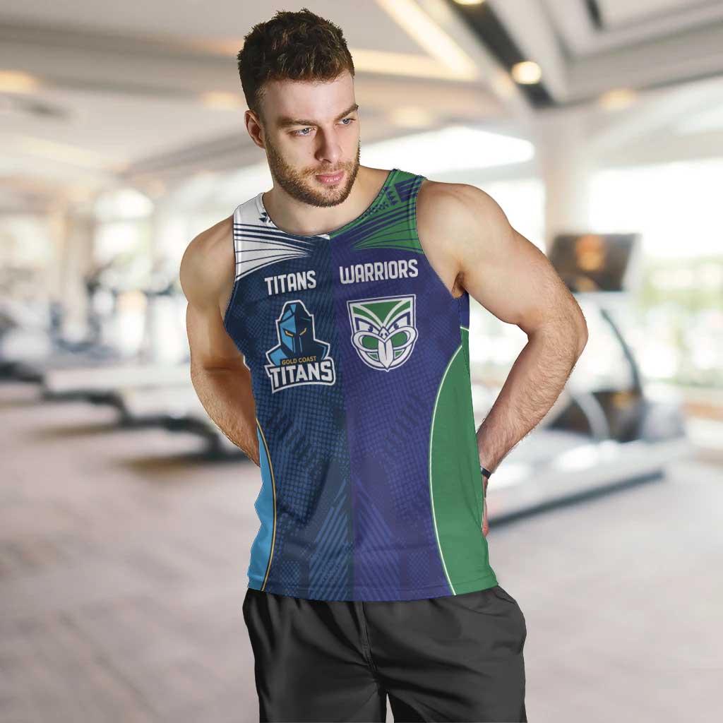Custom Warriors-Titans Men Tank Top Together Sporty Style White Style