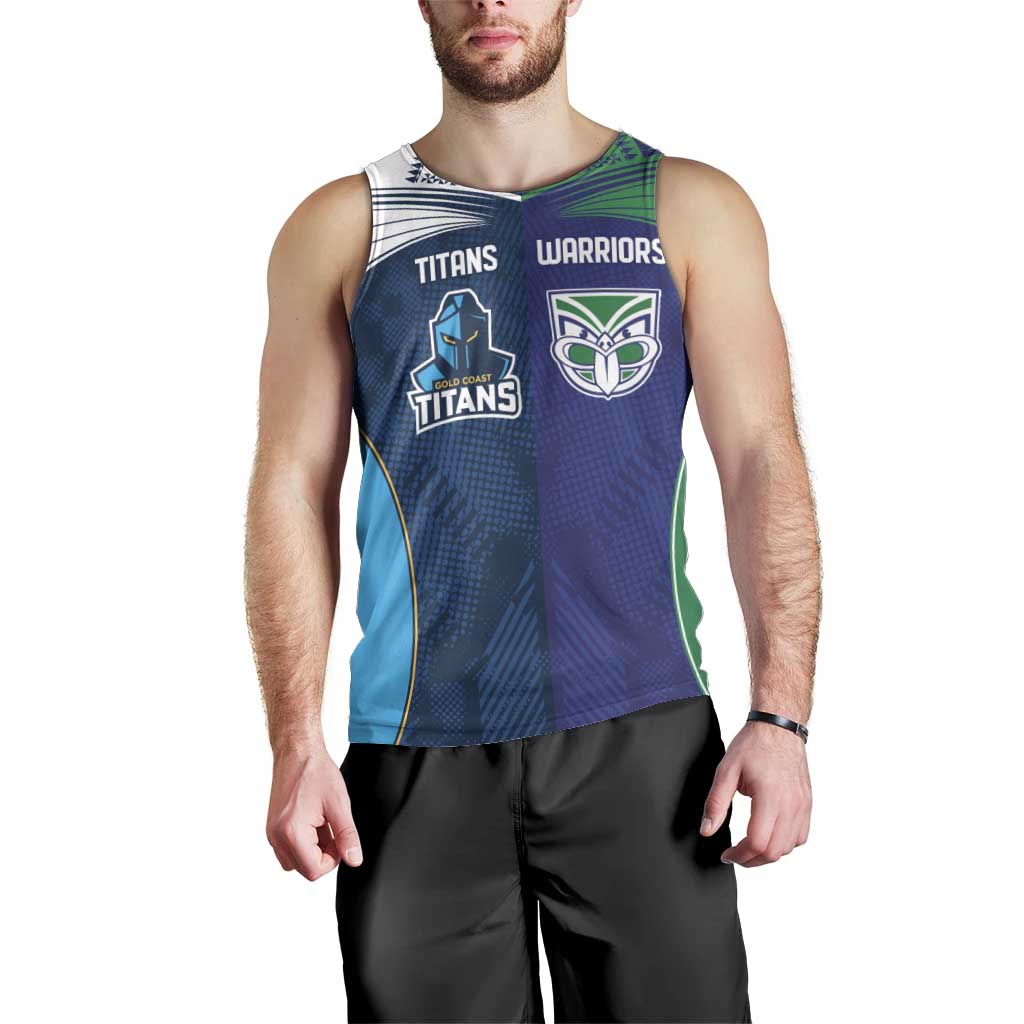 Custom Warriors-Titans Men Tank Top Together Sporty Style White Style