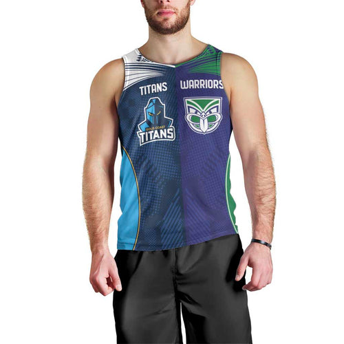 Custom Warriors-Titans Men Tank Top Together Sporty Style White Style