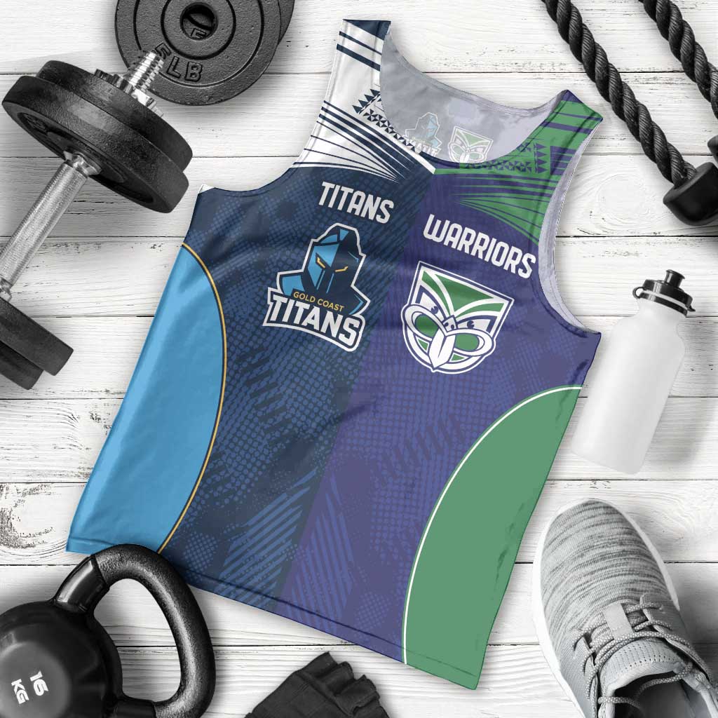 Custom Warriors-Titans Men Tank Top Together Sporty Style White Style