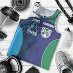Custom Warriors-Titans Men Tank Top Together Sporty Style White Style