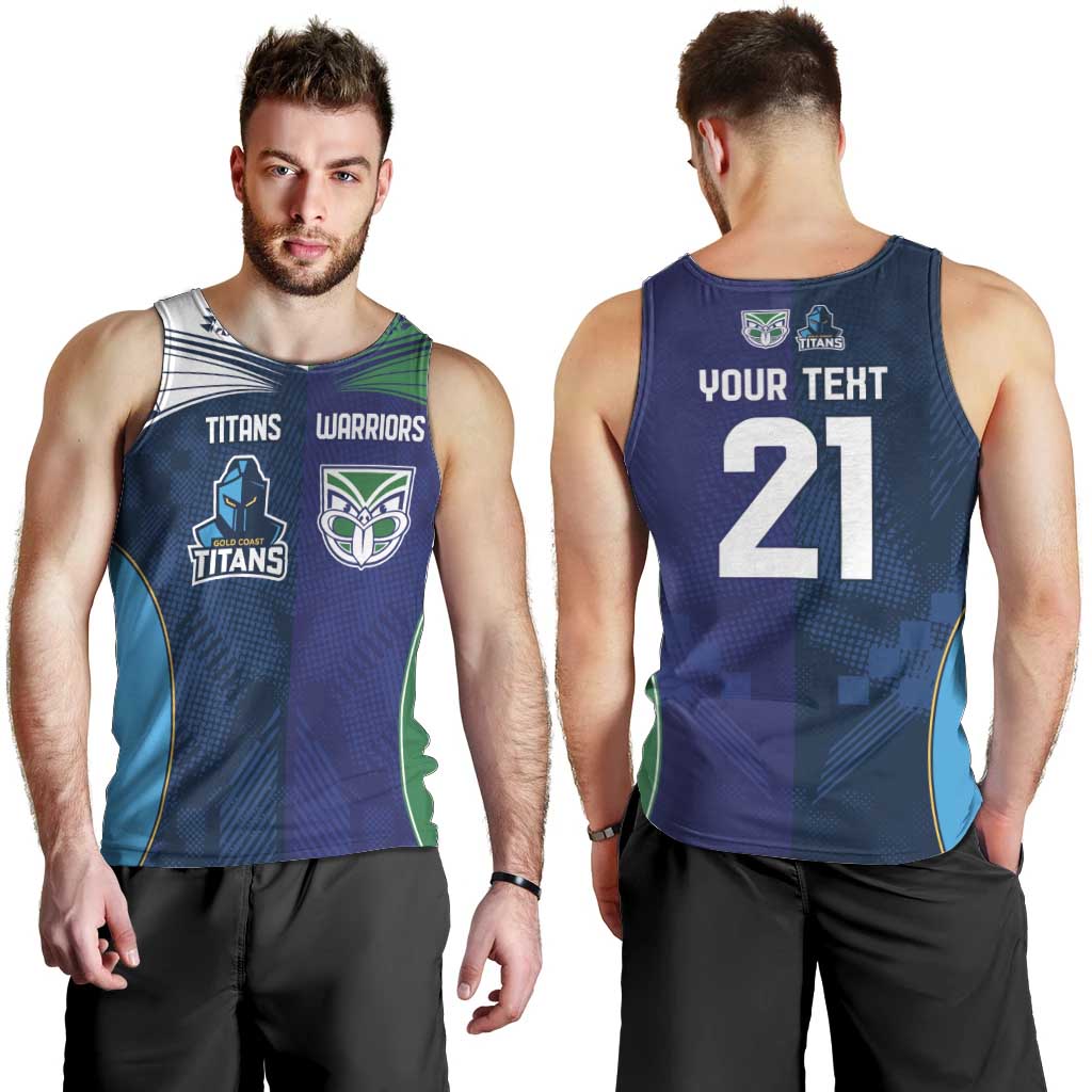 Custom Warriors-Titans Men Tank Top Together Sporty Style White Style