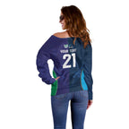 Custom Warriors-Titans Off Shoulder Sweater Together Sporty Style White Style