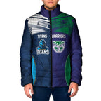 Custom Warriors-Titans Padded Jacket Together Sporty Style White Style