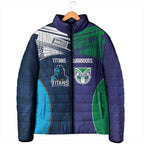 Custom Warriors-Titans Padded Jacket Together Sporty Style White Style