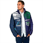 Custom Warriors-Titans Padded Jacket Together Sporty Style White Style