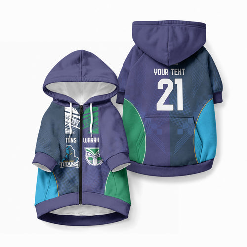 Custom Warriors-Titans Pet Hoodie Together Sporty Style White Style