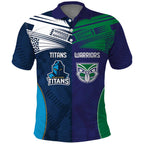 Custom Warriors-Titans Polo Shirt Together Sporty Style White Style