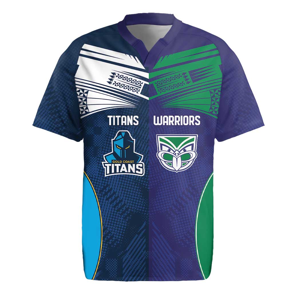 Custom Warriors-Titans Rugby Jersey Together Sporty Style White Style