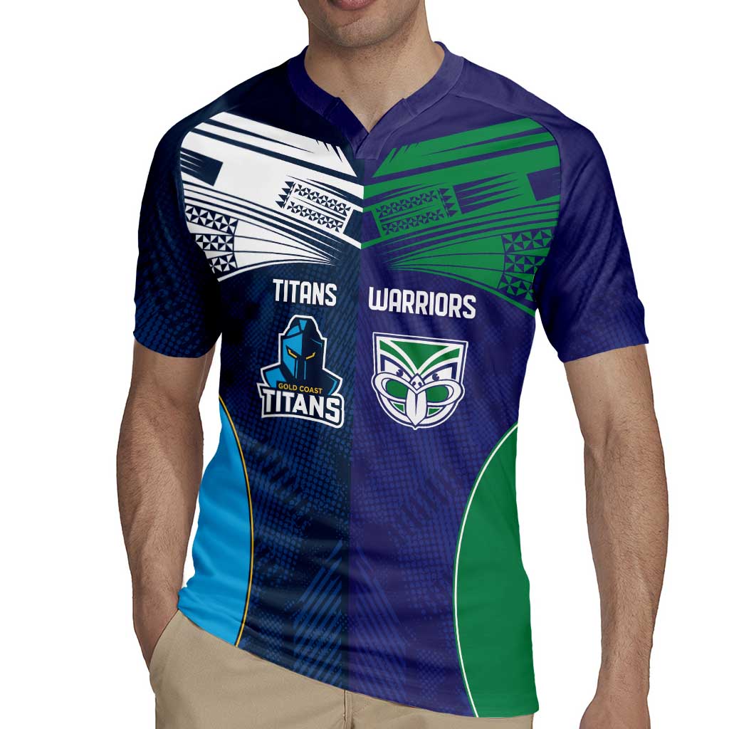 Custom Warriors-Titans Rugby Jersey Together Sporty Style White Style