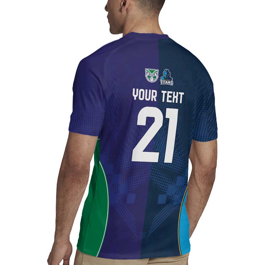 Custom Warriors-Titans Rugby Jersey Together Sporty Style White Style