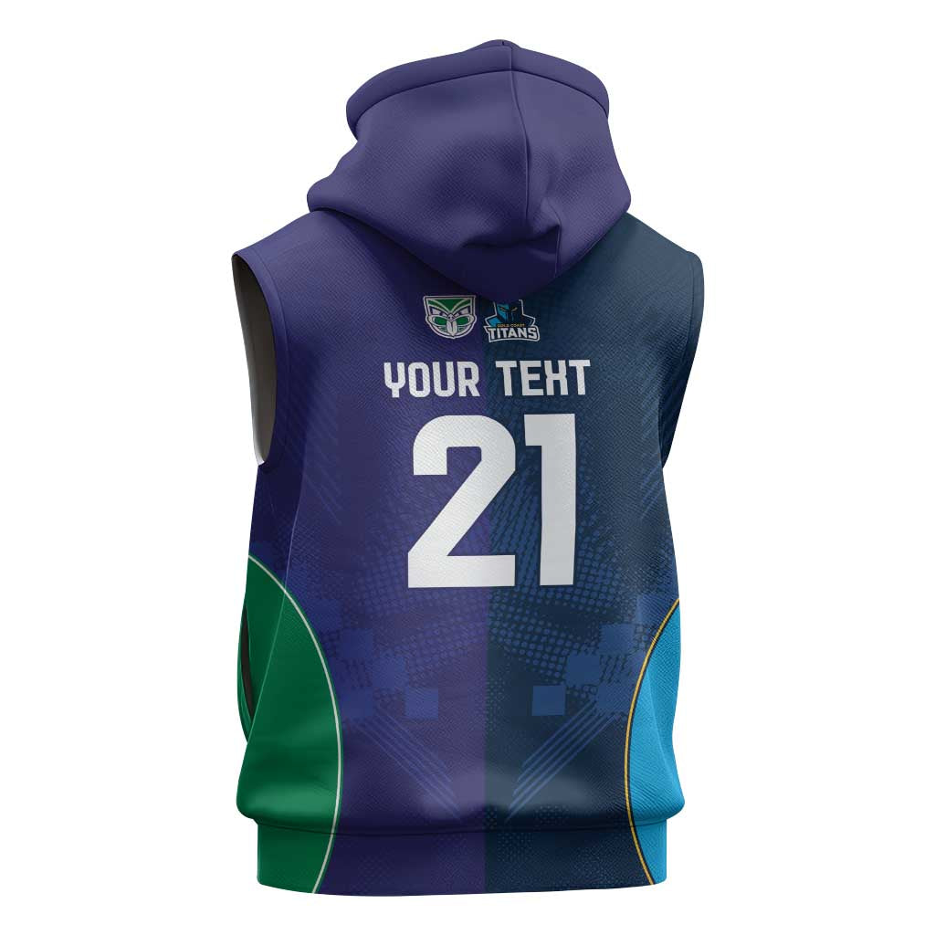 Custom Warriors-Titans Sleeveless Hoodie Together Sporty Style White Style