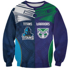 Custom Warriors-Titans Sweatshirt Together Sporty Style White Style
