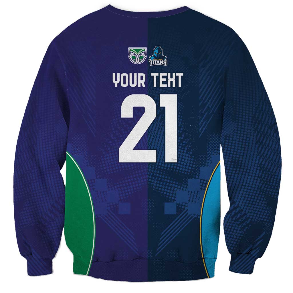 Custom Warriors-Titans Sweatshirt Together Sporty Style White Style