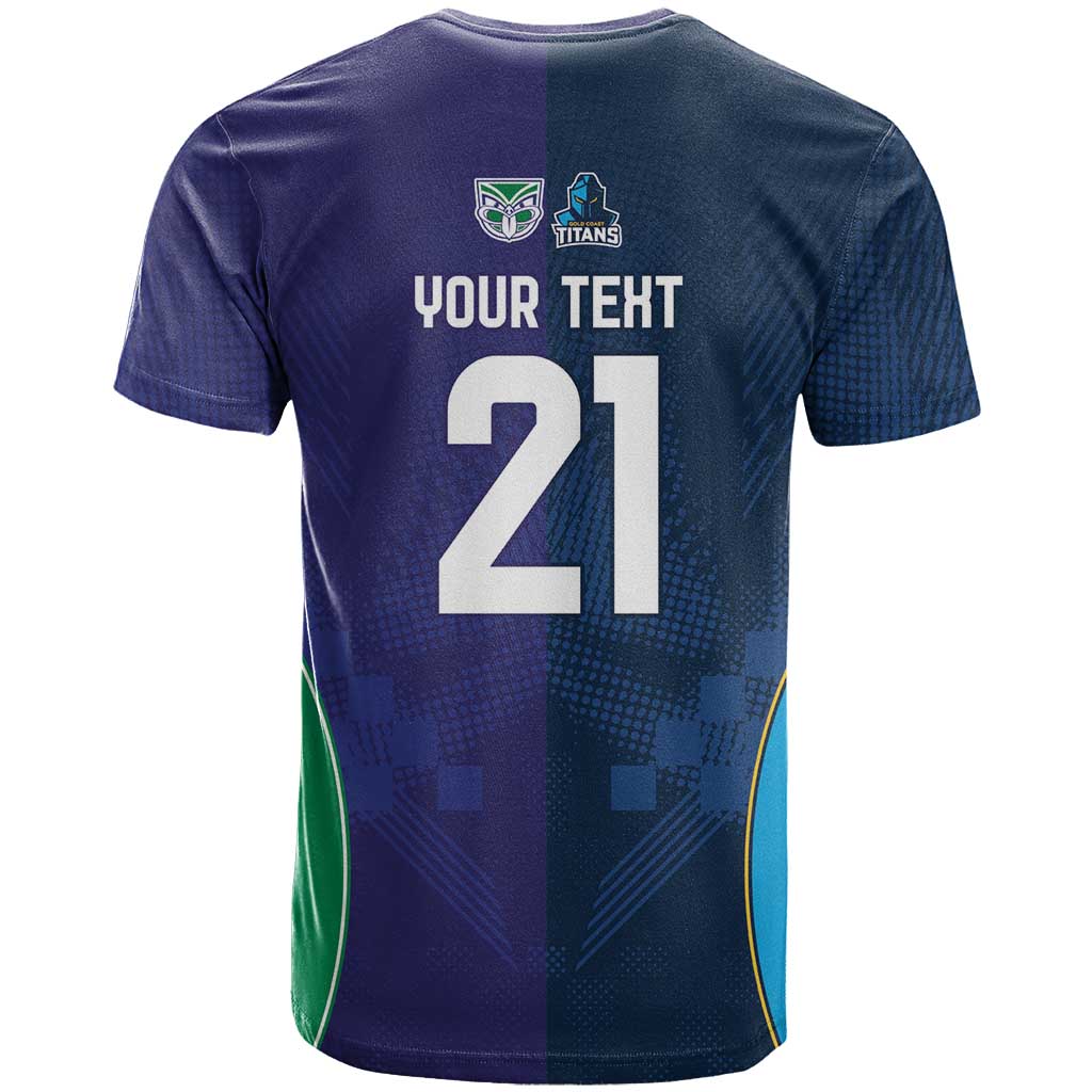 Custom Warriors-Titans T Shirt Together Sporty Style White Style