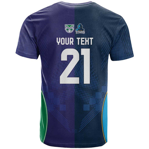 Custom Warriors-Titans T Shirt Together Sporty Style White Style