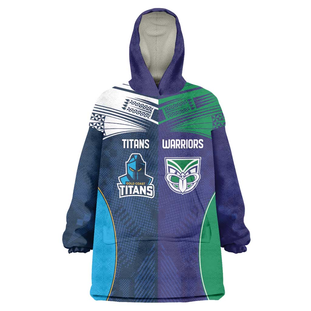 Custom Warriors-Titans Wearable Blanket Hoodie Together Sporty Style White Style