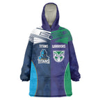Custom Warriors-Titans Wearable Blanket Hoodie Together Sporty Style White Style