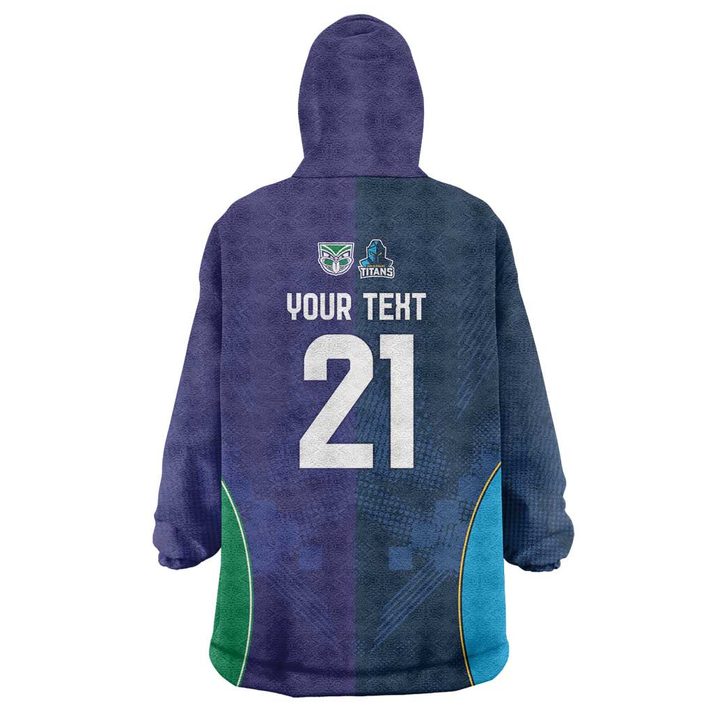 Custom Warriors-Titans Wearable Blanket Hoodie Together Sporty Style White Style