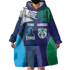 Custom Warriors-Titans Wearable Blanket Hoodie Together Sporty Style White Style