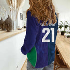 Custom Warriors-Titans Women Casual Shirt Together Sporty Style White Style