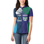 Custom Warriors-Titans Women Polo Shirt Together Sporty Style White Style