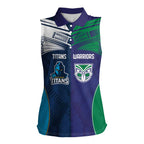 Custom Warriors-Titans Women Sleeveless Polo Shirt Together Sporty Style White Style