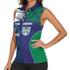 Custom Warriors-Titans Women Sleeveless Polo Shirt Together Sporty Style White Style