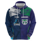 Custom Warriors-Titans Zip Hoodie Together Sporty Style White Style