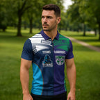 Custom Warriors-Titans Zipper Polo Shirt Together Sporty Style White Style