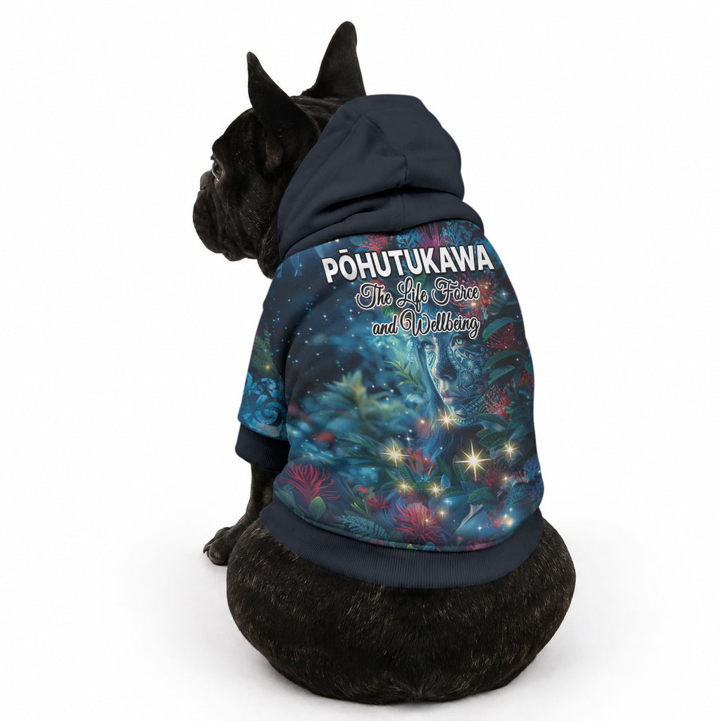 New Zealand Matariki Pohutukawa Pet Hoodie Te Mauri te Ora