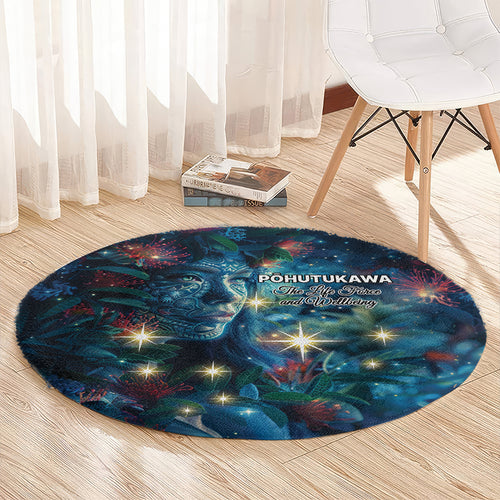 New Zealand Matariki Pohutukawa Round Carpet Te Mauri te Ora