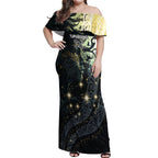 New Zealand Matariki Tupuarangi Off Shoulder Maxi Dress Ngā Kai o te Rangi