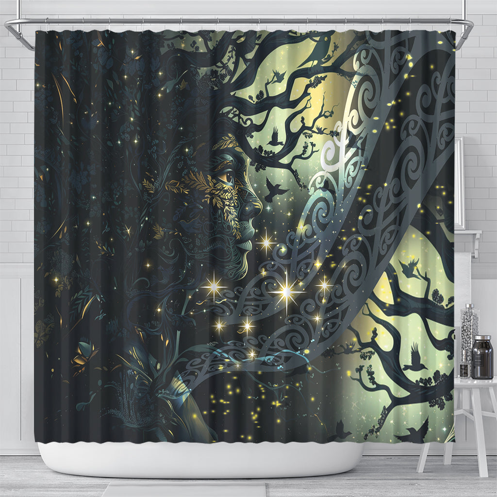 New Zealand Matariki Tupuarangi Shower Curtain Ngā Kai o te Rangi