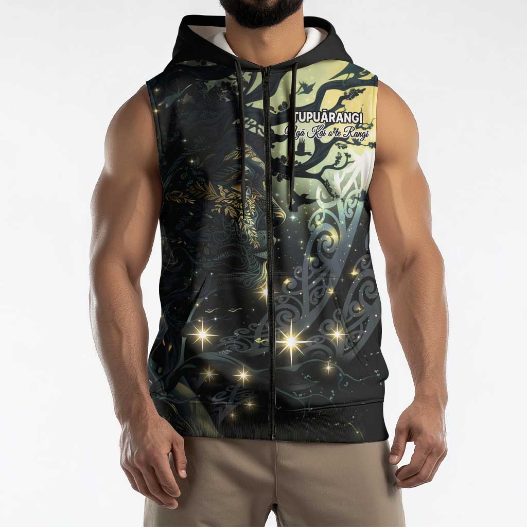 New Zealand Matariki Tupuarangi Sleeveless Zip Hoodie Ng Kai o te Rangi LT9