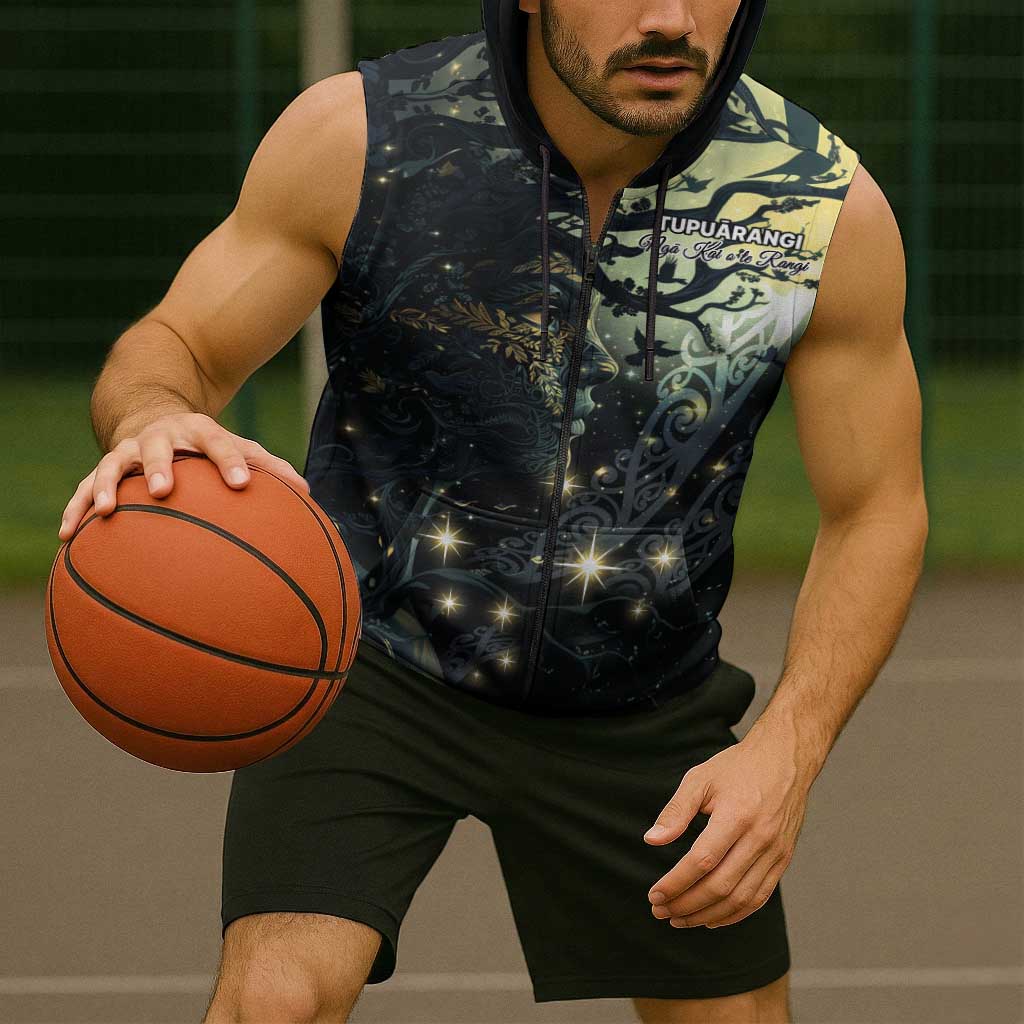 New Zealand Matariki Tupuarangi Sleeveless Zip Hoodie Ng Kai o te Rangi LT9
