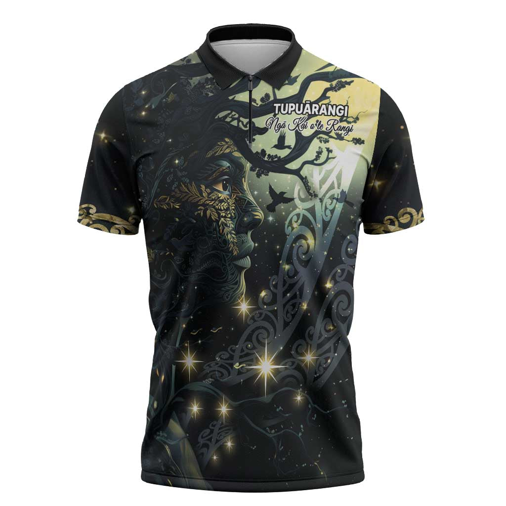 New Zealand Matariki Tupuarangi Zipper Polo Shirt Ng Kai o te Rangi - Aussie Hoodie