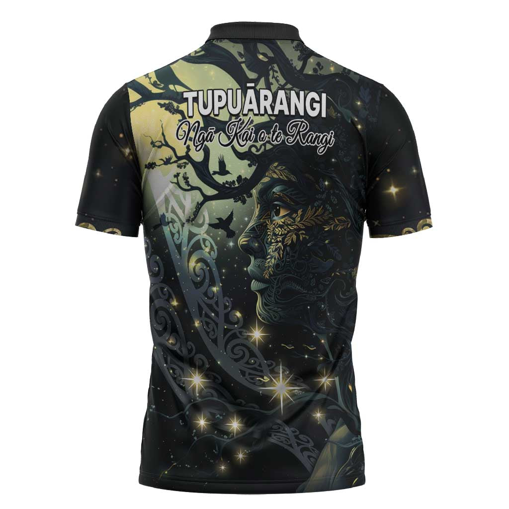 New Zealand Matariki Tupuarangi Zipper Polo Shirt Ng Kai o te Rangi - Aussie Hoodie