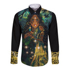 New Zealand Matariki Long Sleeve Button Shirt Rongoā Māori Wellbeing and Good Luck