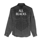 New Zealand Rugby Women Casual Shirt All Black Fern with Maori Tribal Pattern LT9