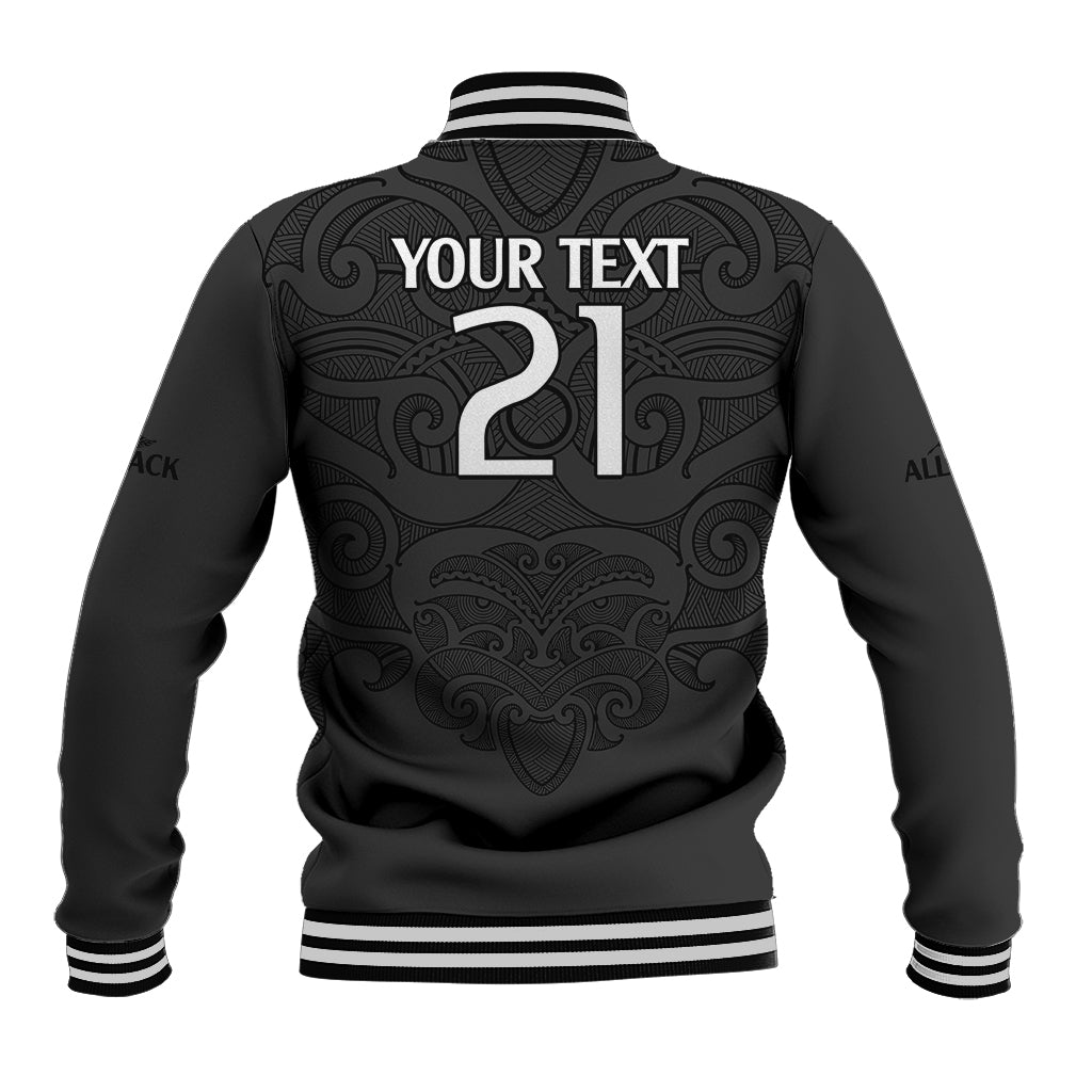 custom-text-and-number-new-zealand-rugby-baseball-jacket-all-black-fern-with-maori-tribal-pattern