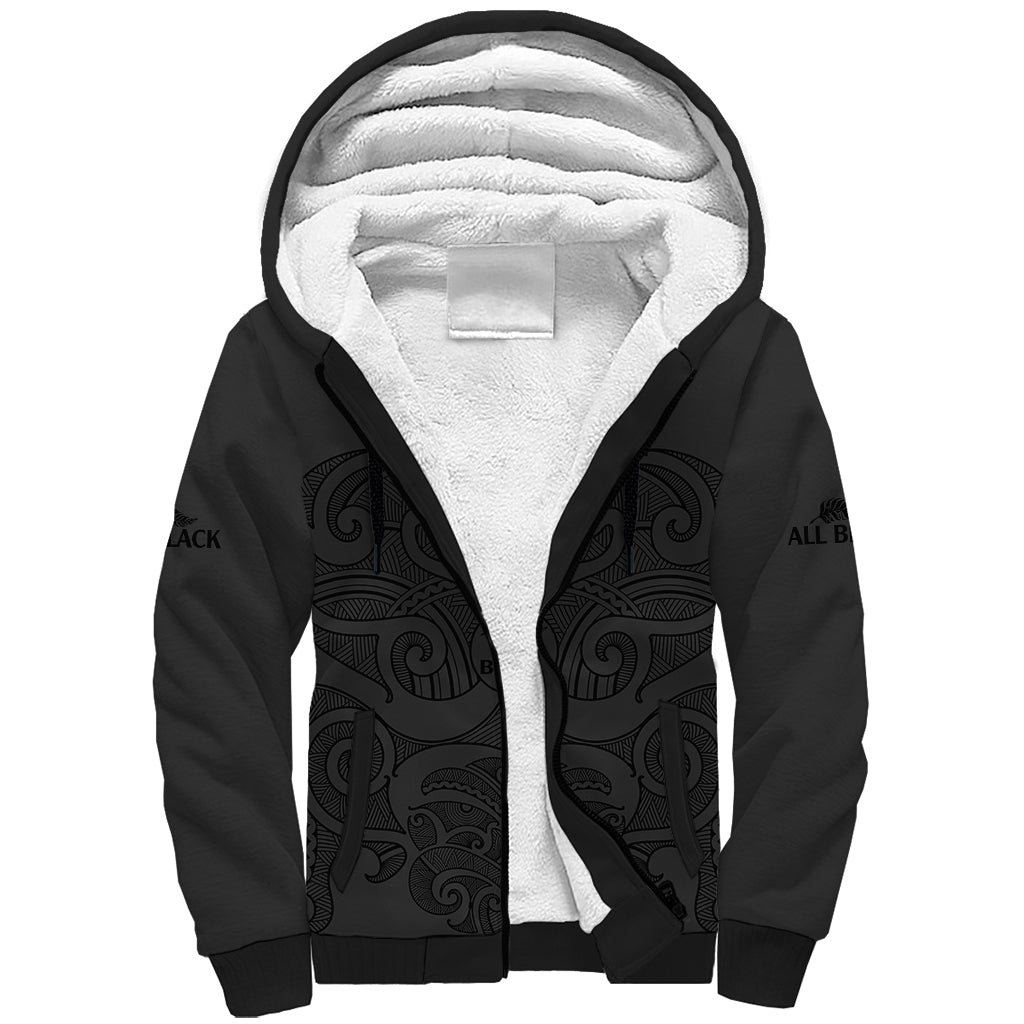 custom-text-and-number-new-zealand-rugby-sherpa-hoodie-all-black-fern-with-maori-tribal-pattern