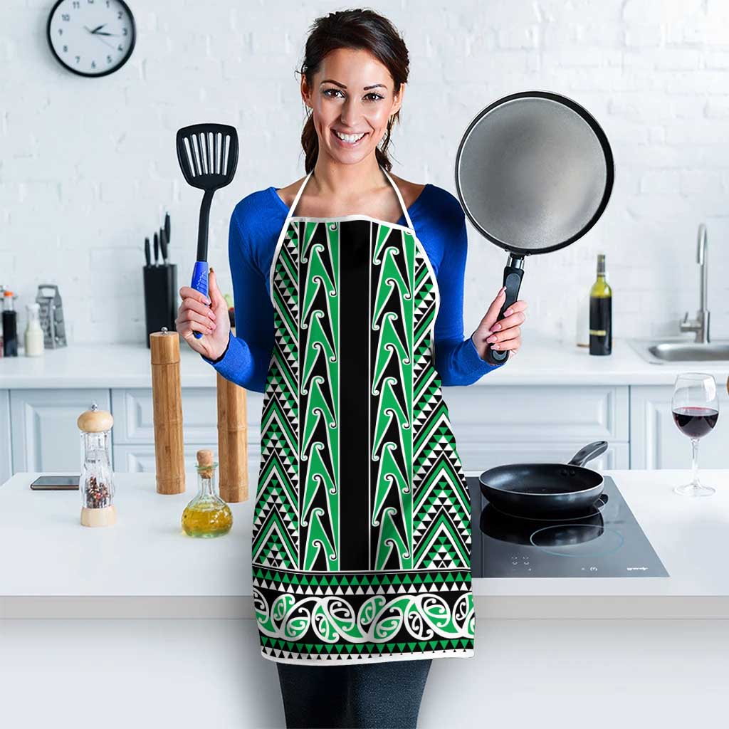 New Zealand Maori Niho Taniwha Apron Kakariki Mangopare and Puhoro Pattern - Aussie Hoodie